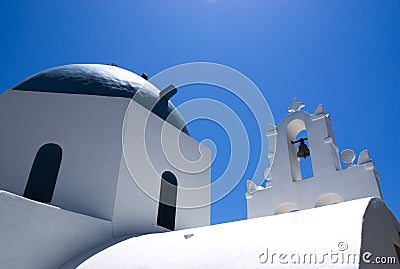 Greeece, the island of Donoussa. The bell tower of a church. Stock Photo