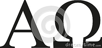 Greek alpha and omega sign Vector Illustration