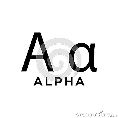 Alpha Greek alphabet design trendy Vector Illustration