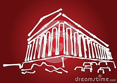 Greek ancient building Vector Illustration