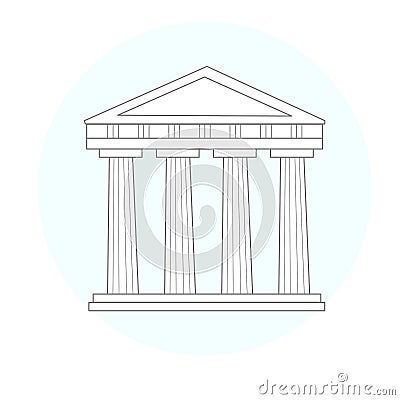 A Greek Antique temple Vector Illustration