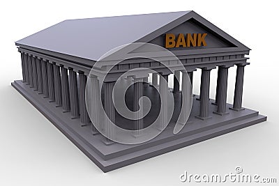 Greek bank metaphoric illustration Cartoon Illustration