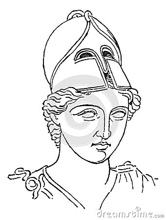 Greek Centurion brush helmet or galea vintage engraving Vector Illustration