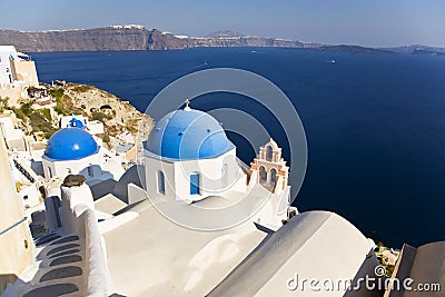 Greek Church, Santorini, Greece Stock Photo