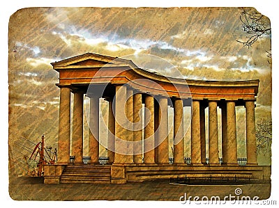 Greek colonnade Stock Photo