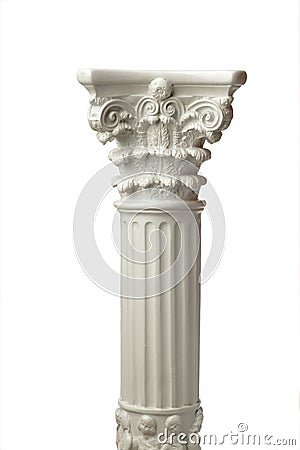 greek column isolated on white Stock Photo