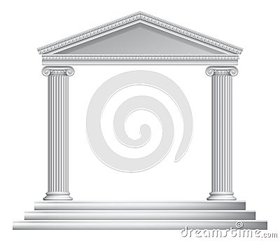 Greek Column Temple Vector Illustration