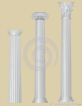 Greek columns with details Vector Illustration