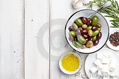 Greek cuisine ingredients Stock Photo