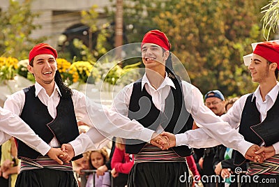 Greek dancers Editorial Stock Photo