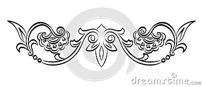 Greek decorative element flower, greek vector shape, stucco decoration, cartouche Vector Illustration