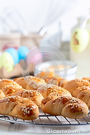 Greek Easter cookies koulourakia Stock Photo