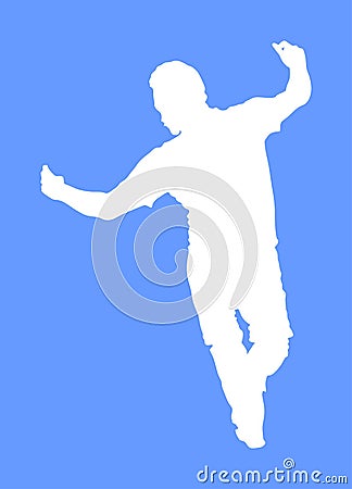 A Greek Evzone dancing vector silhouette. Cartoon Illustration