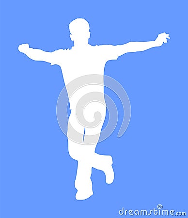 A Greek Evzone dancing vector silhouette. Cartoon Illustration
