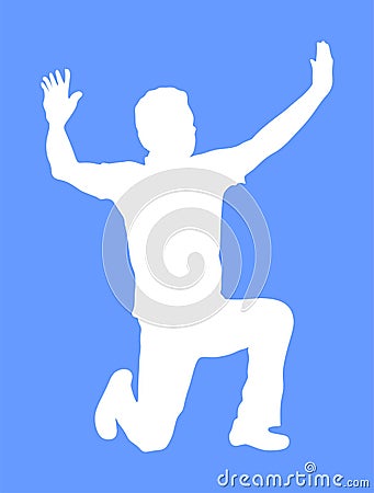 A Greek Evzone dancing vector silhouette. Cartoon Illustration