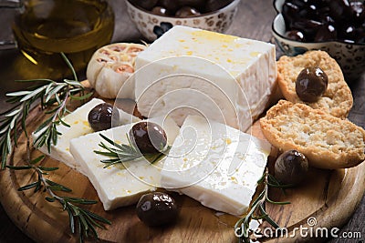 Greek feta cheese Stock Photo