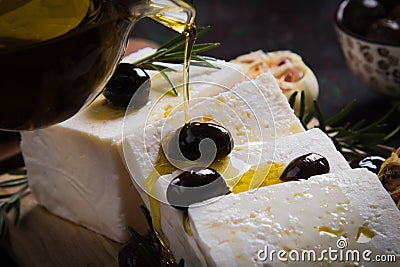 Greek feta cheese Stock Photo