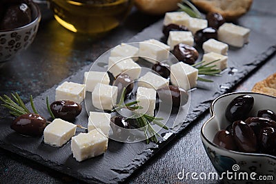 Greek feta cheese Stock Photo