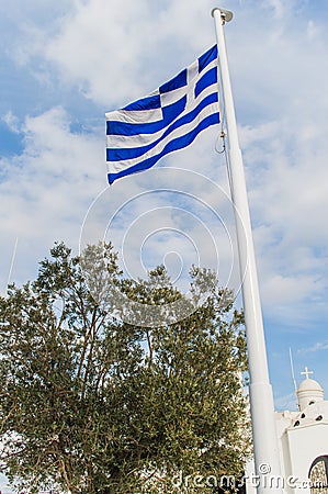 Greek flag Stock Photo