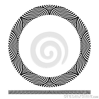 Greek frame on white background.Greek frame on white background.Black and white swirl frame. Stock Photo