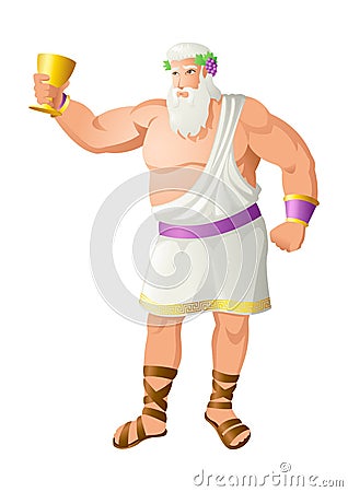 Dionysus the god of the grape harvest Vector Illustration