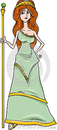 Greek Goddess Hera Cartoon Stock Vector - Image: 53722773