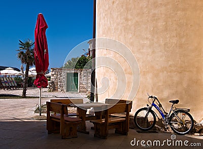 Greek holiday noon. Crete. The beauty of the bright sun Stock Photo