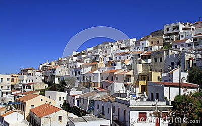 Greek houses in Ioulis, capital of Kea Island Stock Photo