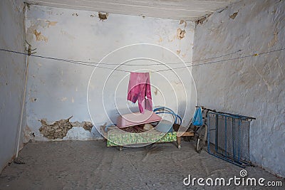 The old Greek houses and yards on Crete Stock Photo