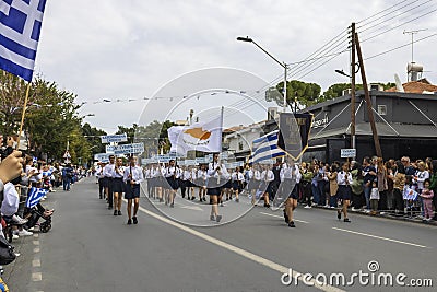 Greek Independence Day parade in Limassol, Cyprus Editorial Stock Photo