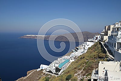 Greek Islands - View of Santorini (Fira) Stock Photo