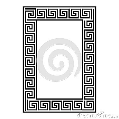 Greek key rectangle frame. Greek border. Vector Vector Illustration