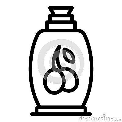 Greek olive bottle icon, outline style Vector Illustration