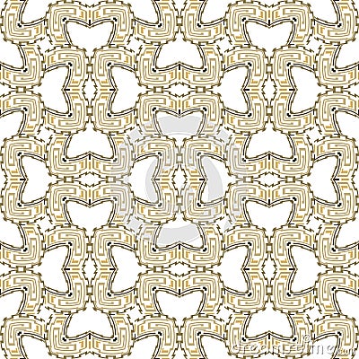 Greek ornamental intricate seamless pattern. Modern patterned white vector background. Repeat tribal ethnic backdrop. Ornate Vector Illustration