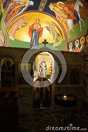 Greek Orthodox Church at Afandou-Kolympia Provincial Road, Kolympia, Rodos, Greece Editorial Stock Photo