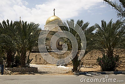 The Greek Orthodox monastery of Deir Hajla near Jericho Israel Stock Photo