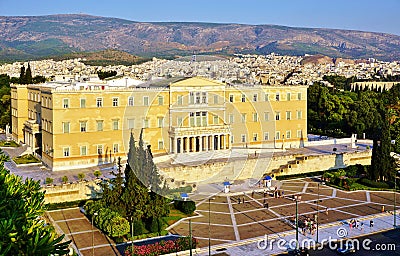 The Greek Parliament on Syntagma Square Editorial Stock Photo