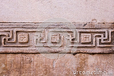 Greek pattern of meander type or greek key Stock Photo