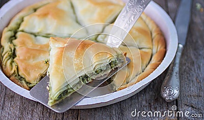 Greek pie Spanakopita Stock Photo