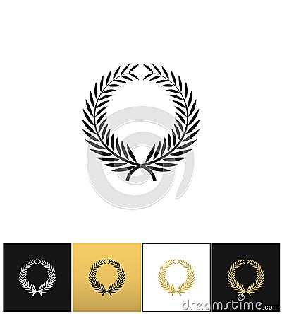 Greek prize wreath with laurel leaves vector icon Vector Illustration