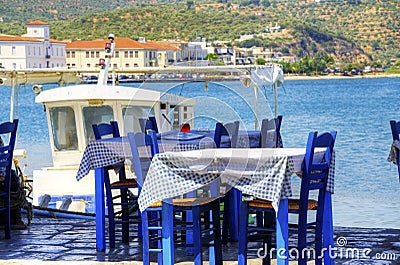 Greek restaurant Stock Photo