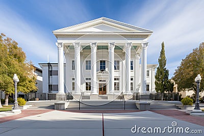 greek revival courthouse with twin pillars Stock Photo