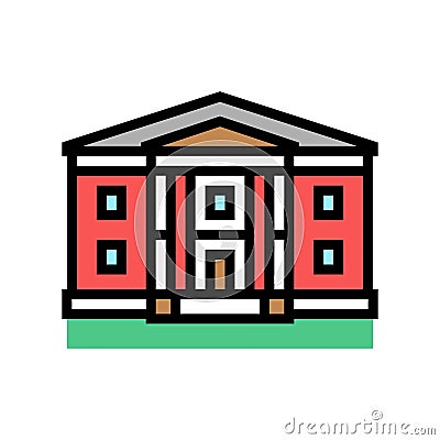 greek revival house color icon vector illustration Vector Illustration