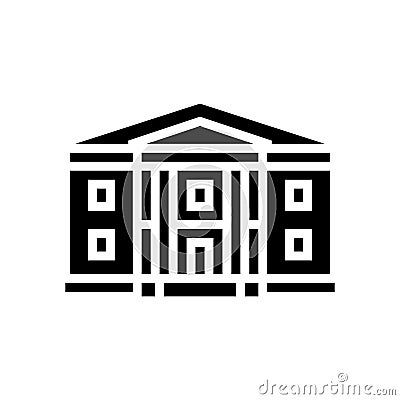 greek revival house glyph icon vector illustration Vector Illustration