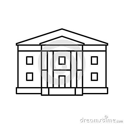 greek revival house line icon vector illustration Vector Illustration