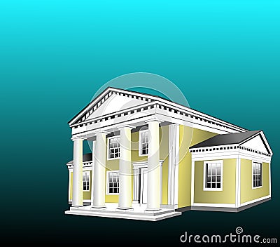 Greek Revival Style Vector Illustration