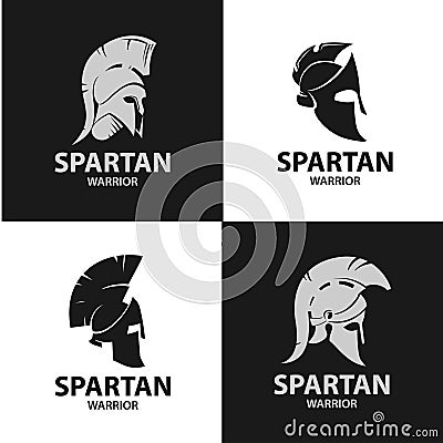 Greek and Roman warriors helmets Vector Illustration