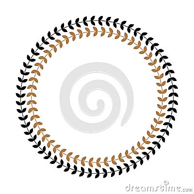 Greek round frame with olive tree leaves. Typical egyptian, assyrian and greek motives circle border. vector Vector Illustration