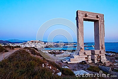 Greek ruins on seacoast Stock Photo