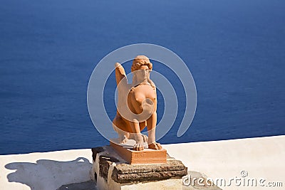 A Greek Sculpture, Santorini, Greece Stock Photo